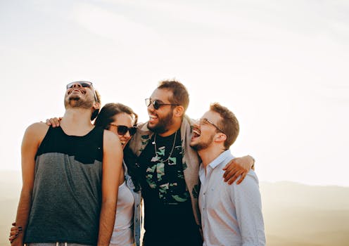 group of friends laughing