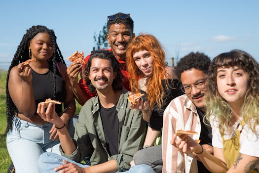 group of friends enjoying a picnic