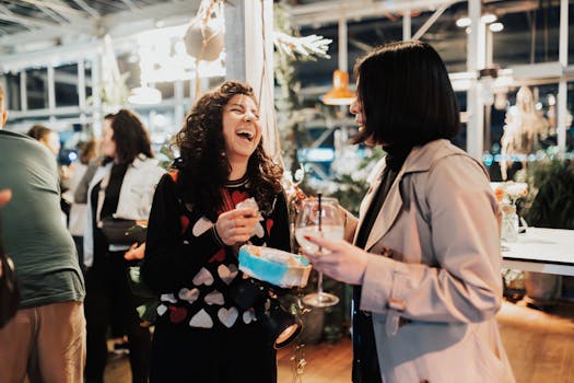 group of friends enjoying a community event