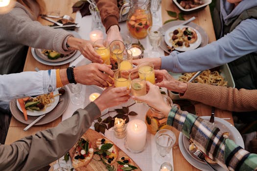 family gathered around the dinner table