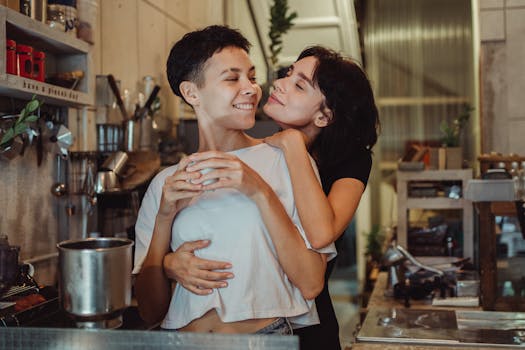 couple cooking together