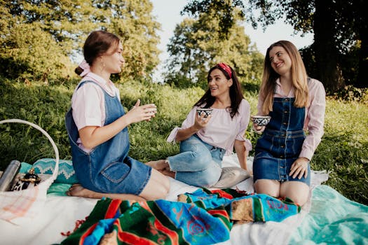 friends enjoying a picnic