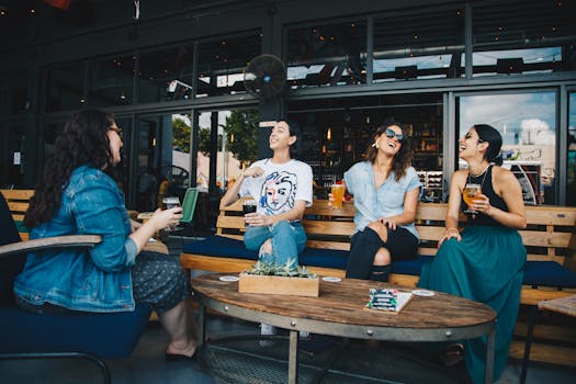 group of friends laughing outdoors