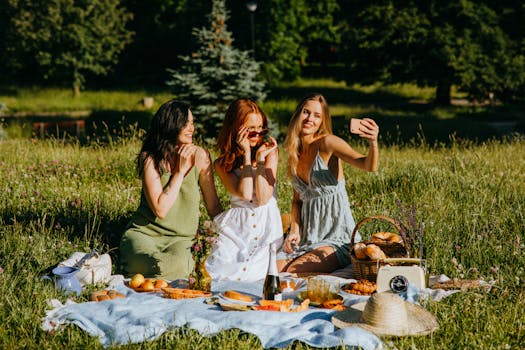 friends enjoying a picnic in the park