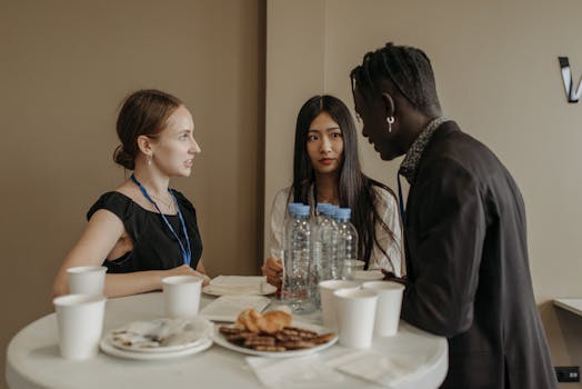 group of friends engaging in conversation