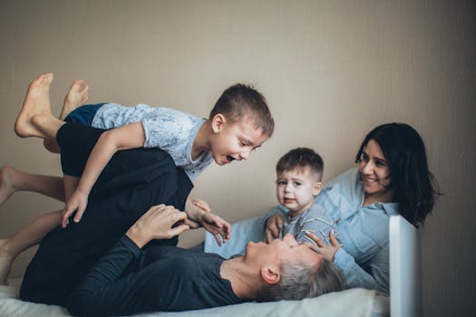 happy family playing together