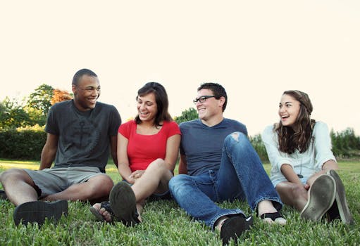 group of young adults enjoying time together