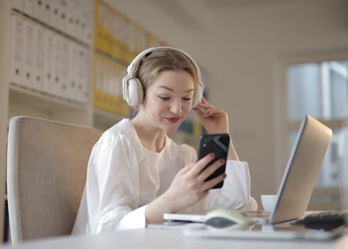 person listening on the phone