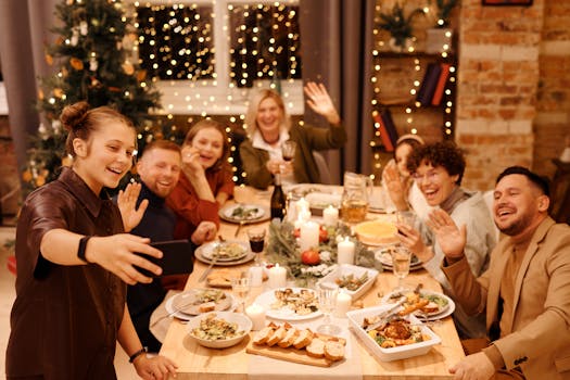 family gathering for dinner