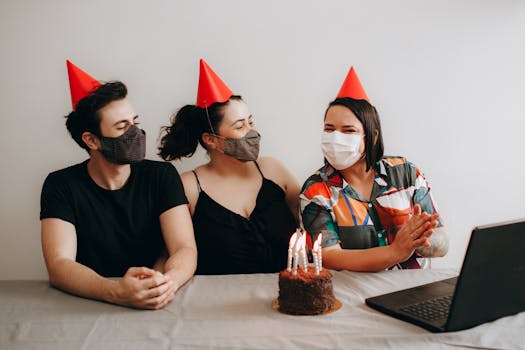 Group of friends enjoying a video call