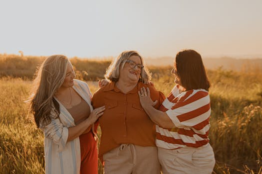 supportive friends laughing together