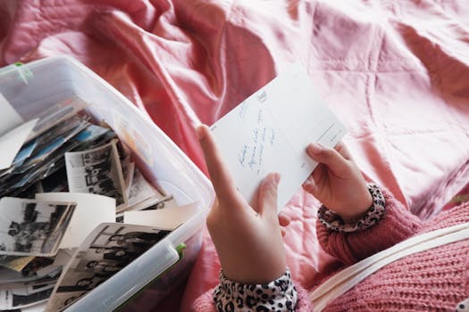 a colorful memory box filled with keepsakes