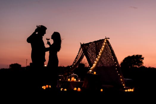 a beautiful sunset picnic